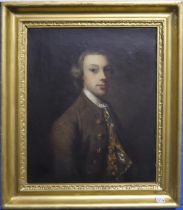 Attributed to John Astley (1711 - 1784): an oil on canvas, half-length portrait of a young