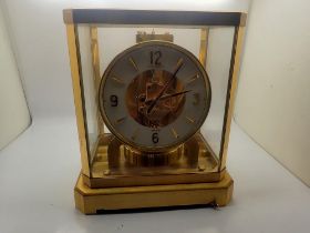 Jaeger-Le-Coultre Atmos table clock, not working at lotting, pallet fork damaged. UK P&P Group 3 (£