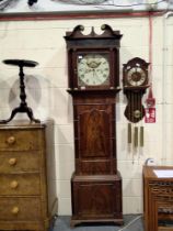 John Wignall, Ormskirk, mahogany cased longcase clock with painted moon phase dial, working at