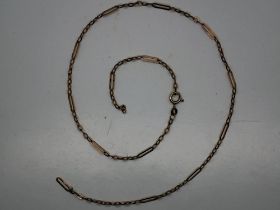 9ct rose gold neck chain, broken, L: 49 cm, 4.1g. UK P&P Group 0 (£6+VAT for the first lot and £1+