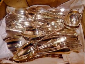 Large collection of Mappin & Webb silver plated flatware. Not available for in-house P&P