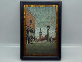 Italian micro mosaic slide, 11 x 15 cm. UK P&P Group 1 (£16+VAT for the first lot and £2+VAT for