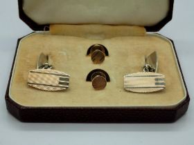 Art Deco pair of gold plated sterling silver cufflinks, in a fitted box. UK P&P Group 0 (£6+VAT