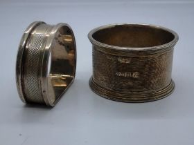 Two hallmarked silver napkin rings, Birmingham assay, 36g. UK P&P Group 1 (£16+VAT for the first lot