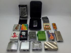 Twenty mixed collectable lighters, including Ronson. UK P&P Group 2 (£20+VAT for the first lot