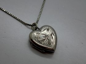 Hallmarked silver locket pendant on a 925 silver chain, chain L: 50 cm. UK P&P Group 0 (£6+VAT for