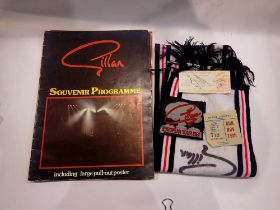 Mixed Gillan related tour merchandise including a concert ticket from 1982. UK P&P Group 1 (£16+