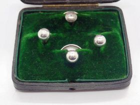 Set of four sterling silver collar studs. UK P&P Group 0 (£6+VAT for the first lot and £1+VAT for