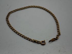 9ct gold bracelet, L: 18 cm, 2.1g. UK P&P Group 0 (£6+VAT for the first lot and £1+VAT for