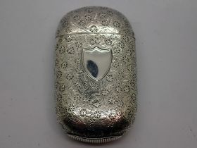 Victorian hallmarked silver vesta case by Howard James, Birmingham assay, H: 60 mm, 33g. UK P&P