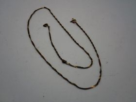 9ct gold fine link neck chain, L: 32 cm, 0.6g. UK P&P Group 0 (£6+VAT for the first lot and £1+VAT