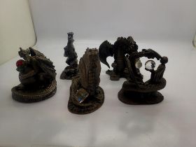 Five Myth & Magic figurines by The Tudor Mint, boxed. UK P&P Group 2 (£20+VAT for the first lot