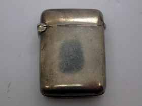 Hallmarked silver vesta case, Birmingham assay, H: 40 mm, 17g. UK P&P Group 1 (£16+VAT for the first