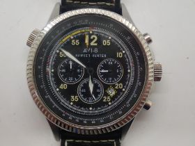 HAWKER HUNTER: AV1-8 gents quartz chronograph wristwatch with three subsidiary dials and date