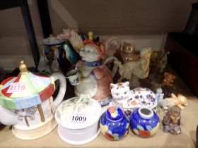 Quantity of mixed ceramics, including teapots. Not available for in-house P&P