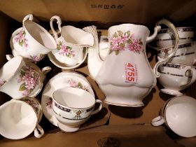 Wedgwood tea service and a Paragon tea service with teapot. Not available for in-house P&P