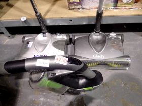 Handheld G-Tech cordless vacuum and two others. All electrical items in this lot have been PAT
