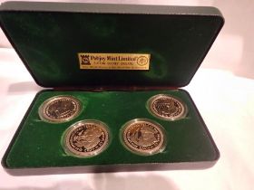 1981 Isle of Man diamond finish proof four crown set. UK P&P Group 1 (£16+VAT for the first lot