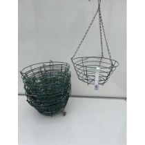 Ten 12 inch wire hanging baskets. Not available for in-house P&P