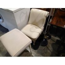 Cream upholstered nursing chair. Not available for in-house P&P