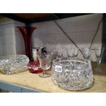 Quantity of mixed glass including cranberry. Not available for in-house P&P