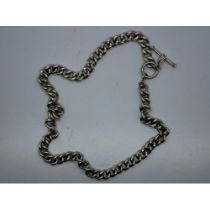 925 silver choker with T-bar clasp, L: 40 cm. UK P&P Group 0 (£6+VAT for the first lot and £1+VAT