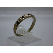 9ct gold diamond and sapphire set ring, size L, 1.9g. UK P&P Group 0 (£6+VAT for the first lot