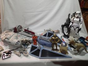 Selection of playworn Star Wars etc related vehicles and figures. UK P&P Group 2 (£20+VAT for the