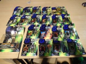 Twenty two Star Wars The Power of The Force figures, mostly near mint, boxes in fair to good