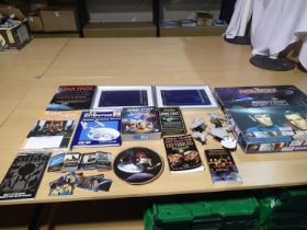 Star Trek related games, books, cards etc including issues 1-20 of Next Generation poster