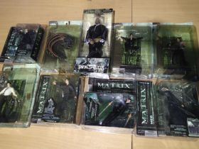 Nine Matrix figures by N2 Toys, near mint, wear to boxes. UK P&P Group 2 (£20+VAT for the first