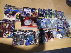 Twenty four assorted Star wars figures, various makes, types and sizes, mostly near mint, boxes in