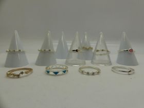 Ten sterling silver dress rings, including stone set examples, various sizes. UK P&P Group 0 (£6+VAT