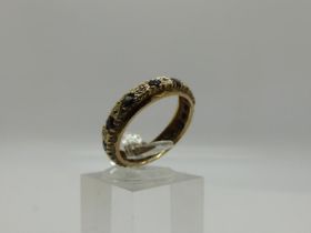 9ct gold eternity ring set with sapphires and diamonds, size N, 2.7g. UK P&P Group 0 (£6+VAT for the