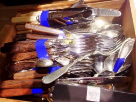 Box of mixed cutlery. Not available for in-house P&P