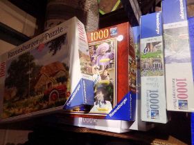 Four Ravensburger jigsaws and six others, vendor advises complete. Not available for in-house P&P