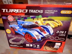 Turbotracks RC racing game set, complete. Not available for in-house P&P
