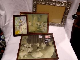 Mixed pictures and frames, including Lillian Gank and degas etc. Not available for in-house P&P
