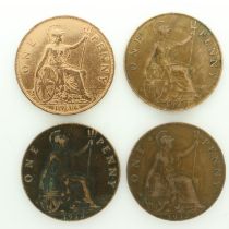 Georgian pennies including a Heaton mint example. UK P&P Group 0 (£6+VAT for the first lot and £1+
