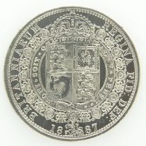 1887 - Silver half crown of Queen Victoria -EF grade, toning in Field. UK P&P Group 0 (£6+VAT for