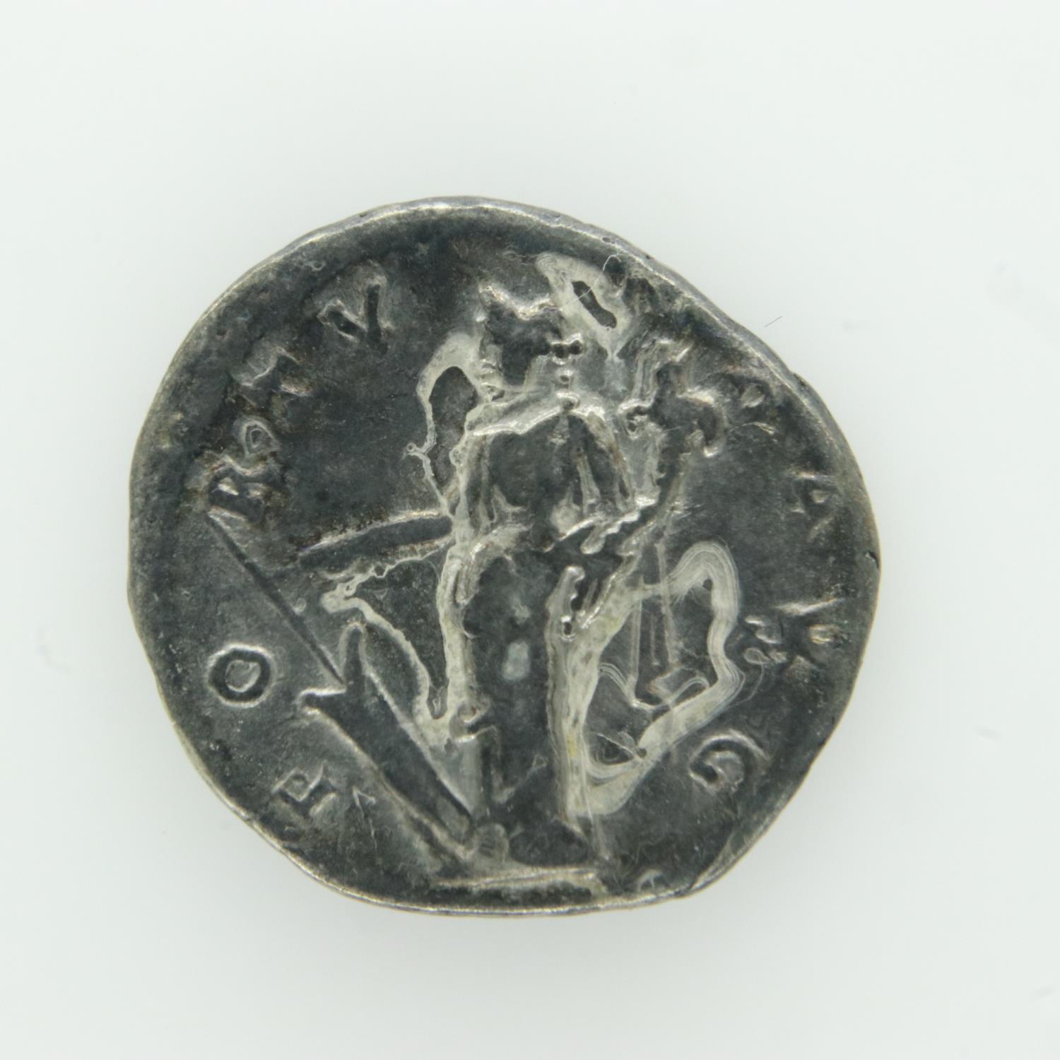 Roman silver Denarius of Emperor Hadrian at fortification five, VF grade. UK P&P Group 0 (£6+VAT for