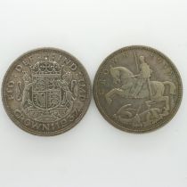 1935 silver crown of George V and 1937 crown of George VI (2). UK P&P Group 0 (£6+VAT for the