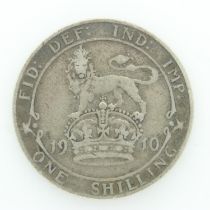 1910 - Silver shilling of Edward VII - nVF. UK P&P Group 0 (£6+VAT for the first lot and £1+VAT