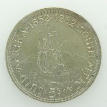 1952 Colonial South Africa silver crown of George VI - EF grade. UK P&P Group 0 (£6+VAT for the