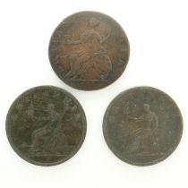 Early milled circulated coins including tokens. UK P&P Group 0 (£6+VAT for the first lot and £1+