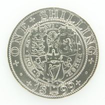 1899 - Silver shilling of Queen Victoria - aVF grade. UK P&P Group 0 (£6+VAT for the first lot