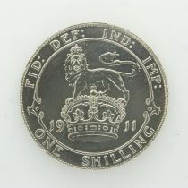 1911 silver shilling of King George V, VF grade. UK P&P Group 0 (£6+VAT for the first lot and £1+VAT