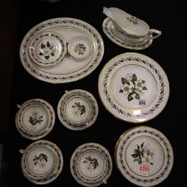 Royal Worcester dinnerware including soup coupes in the Bernina pattern, no cracks or chips. Not