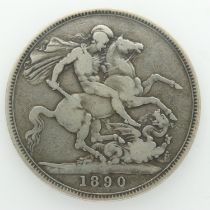 Boxed 1890 silver crown of Queen Victoria. UK P&P Group 0 (£6+VAT for the first lot and £1+VAT for