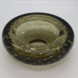 Whitefriars controlled bubble bowl, D: 14cm, no cracks or chips. UK P&P Group 1 (£16+VAT for the